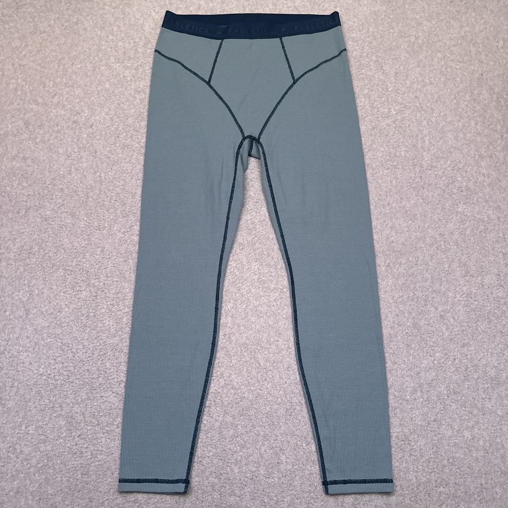 Fabletics Waffle Leggings Womens XL Arctic Wave/Midnight Wave Activewear Workout